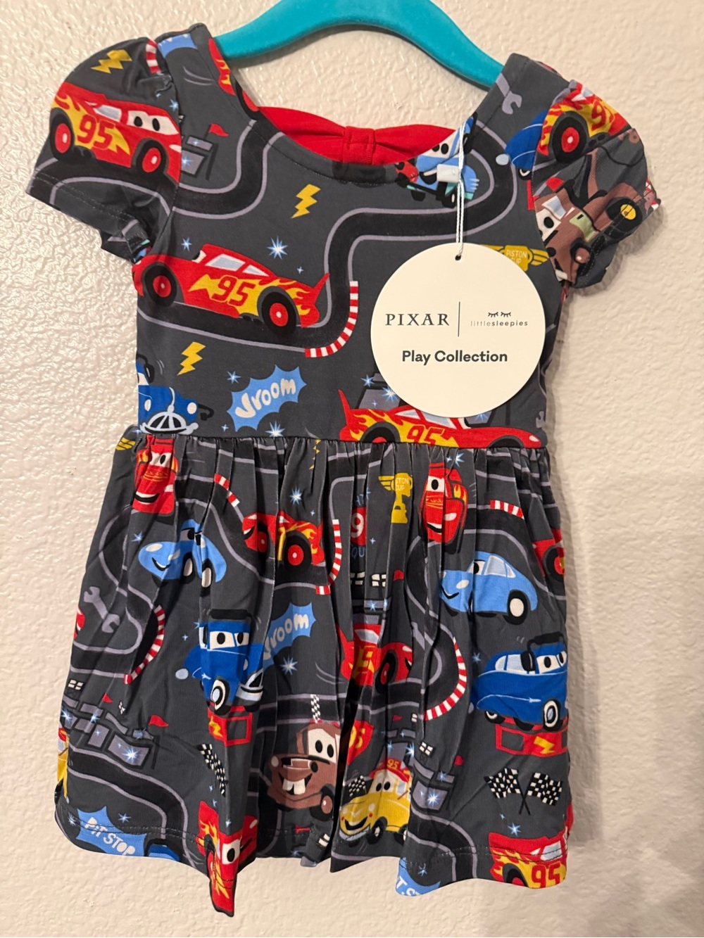 Little Sleepies Pixar Cars Gray, Red & Blue Kids Dress